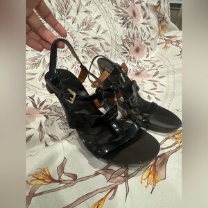 GIVENCHY Black Patent Strappy Women’s Sandals